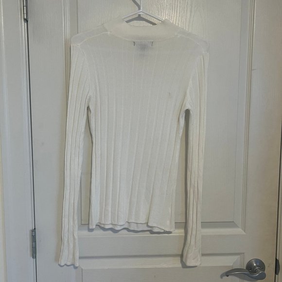 White Ribbed Long Sleeve - Picture 3 of 3